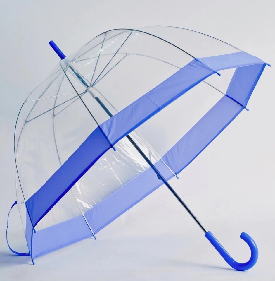 Lote de 2 paraguas de moda transparentes con cúpula de burbujas con adornos de lavanda Foto 1 de 1