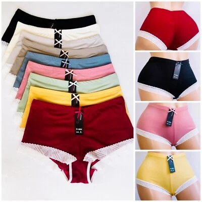 6 Pack Women's Lace Boyshorts Boxer Panties Sexy Boy Shorts Panty Underwear 8524 - Image 1 of 4