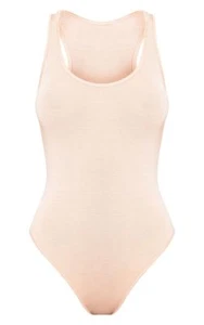 PRETTYLITTLETHING NUDE RACER BACK BODYSUIT UK 10 BNWT - Picture 1 of 2