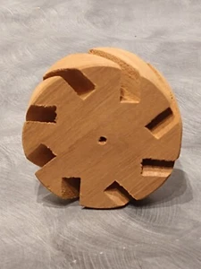 Large Mahogany Propeller Hub 1"x3" whirligig wind spinner 8 blade 1/4" slots - Picture 1 of 8