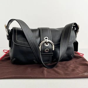 Vintage Coach Soho Hobo Shoulder Bag 9434 Black Leather Y2K NWOT - Picture 1 of 24