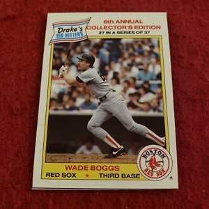 1986 Drake's Wade Boggs #27 (Hand Cut)