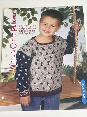 Winner's Choice Pullover Childs Sweater Knitting Pattern House of White Birches - Image 1 of 4