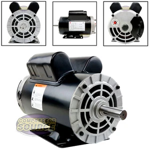 5 HP Compressor Duty Electric Motor 1 Phase 3450 RPM 56 Frame 7/8" Shaft 230V - Picture 1 of 9