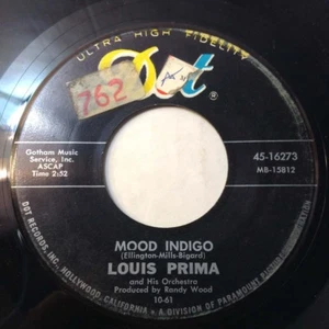 LOUIS PRIMA 45 MOOD INDIGO/COME BACK TO SORRENTO 1961 JAZZ BIG BAND DOT 7" VG++ - Picture 1 of 4