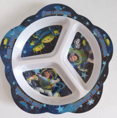 "Buzz Lightyear Melamina Niños Plato Dividido Toy Story por Playtex 8""" Foto 1 de 4
