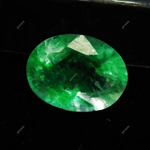 Esmeralda colombiana natural verde de 6 quilates CERTIFICADA piedra preciosa suelta corte ovalado - Imagen 1 de 12