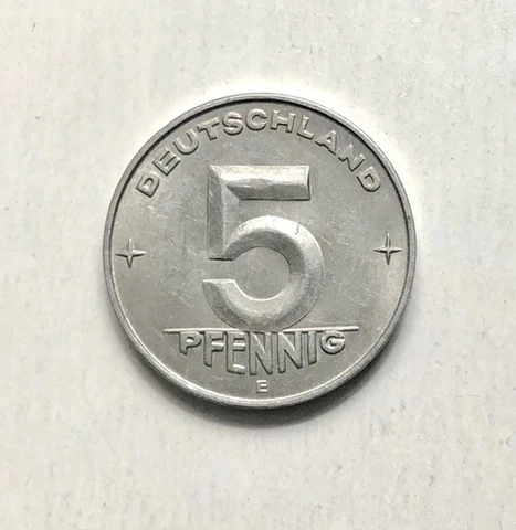 1952 East Germany, 5 Pfennig, German Democratic Republic , Aluminium, S152 Cover