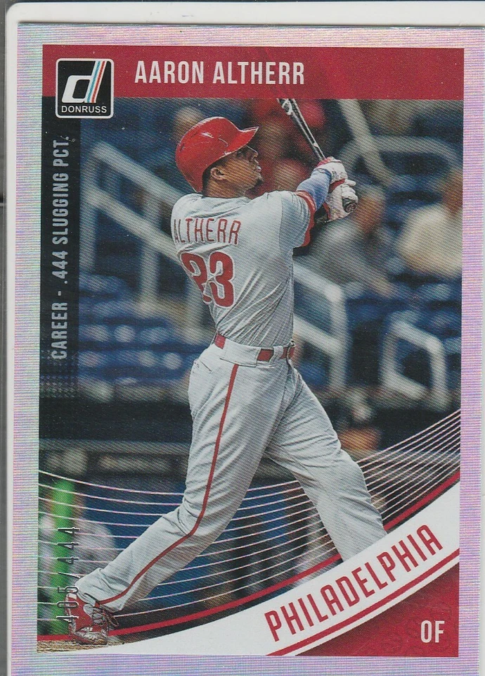 Aaron Altherr Phillies 2018 Donruss Career Stats 405/444 - Image 1 of 1