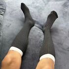 Premium Men's Ribbed Dress Socks Striped Business Socks For Sophisticated Look