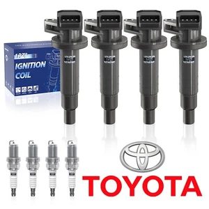 4 Ignition Coil & Spark Plug Toyota Matrix Chevy Pontiac Vibe MR2 Spyder UF247 - Picture 1 of 6