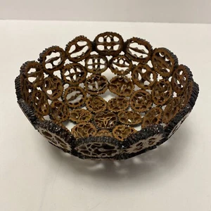 Handmade Sliced Walnut Shell Decorative Bowl - Unique! Approx 7.5” Across - Picture 1 of 8