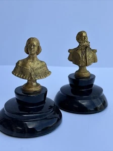 MAXIMILIAN AND CARLOTTA SCULPTURE STATUE SMALL PAIR ANTIQUE 19TH CENTURY ICONIC - Picture 1 of 13