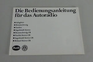 Manual de instrucciones VW Audi radio de coche Salzgitter / Brunswick etc. Stand 12/1979 - Imagen 1 de 2