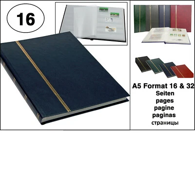 Blau-Briefmarkenalbum-Einsteckbuch-A5-Buchformat-16-weiße-Seiten-LOOK-1131-4