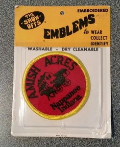 VINTAGE - The Show Offs Amish Acres Nappanee Indiana - NEW - Souvenir Patch - Picture 1 of 2