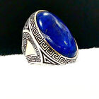 Silver Men Lapis Lazuli Ring , Blue Lapis Lazuli Turkish Handmade Ring 925k