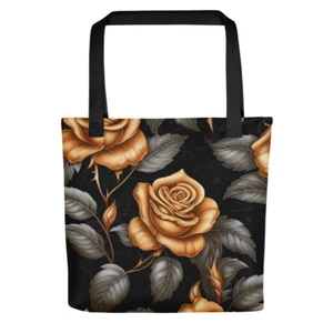 Gold and Silver Metallic Rose Small Tote Bag - Picture 1 of 1