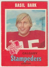 1971 OPC CFL Basil Bark Card #119 Calgary Stampeders