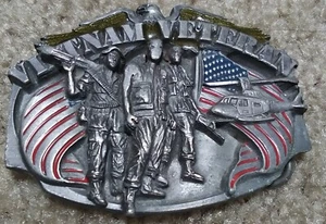 Hebilla de cinturón Siskiyou veterano de Vietnam 1989 de colección auténtico guerrero olvidado EE. UU. - Imagen 1 de 2
