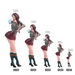 1/18 1/24 1/43 1/64 1/87 Sexy Skirt Girl Lady Scene Miniature Figures Doll Toys - Picture 1 of 25