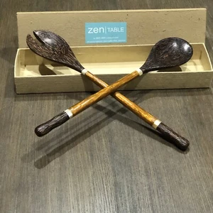 Zen Table Wooden Serving Utensils Handmade In Bali NEW - IN - THE- BOX  - Picture 1 of 6
