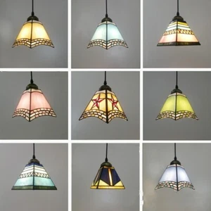 Stained Glass Tiffany Style Hanging Pendant Light Ceiling Lighting Lamp Fixture - Picture 1 of 39