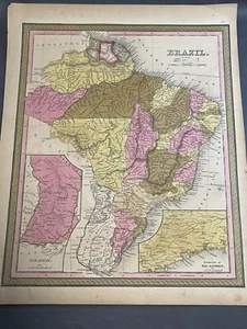 Brazil Paraguary Rio de Janeiro Hand Colored c. 1846-9 Mitchell map - Picture 1 of 14