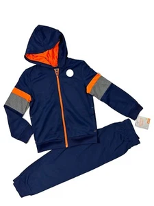Jumping Beans Boys Size 6 Track Suit Outfit Hoodie Jacket Pants Blue Orange NWT - Picture 1 of 5