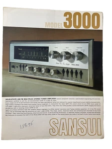 Sansui Stereo Model 3000 Print Ad Tuner Amplifier Color specs Japan Prop Advert - Picture 1 of 6