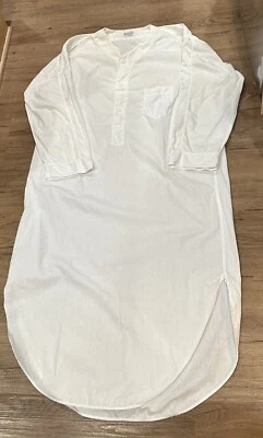 Restwell Vintage 1950s MCM White Sanforized Cotton Sleepware Nightshirt M-40-44 - Image 1 of 4