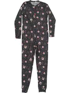 Womens Kitty Kitten Cat Santa Christmas Sleeper Holiday Union Suit Pajamas XS/S - Picture 1 of 1