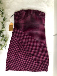 Vestido Ali Ro para mujer 4 "ruibarbo" color guinga sin tirantes - Imagen 1 de 6