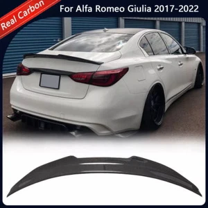 For Infiniti Q50 Q50S 2014-20 Real Carbon Fiber Rear Trunk Lip Spoiler Boot Wing - Picture 1 of 14