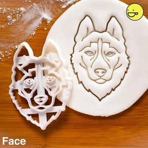 Husky Face cookie cutter |pet dog portrait adoption vet gift Veterinary siberian - Picture 1 of 6