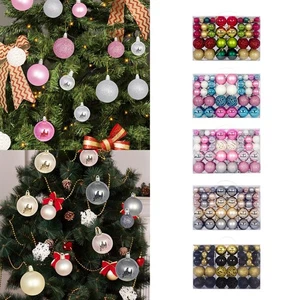 100Pcs Christmas Ball Ornaments Christmas Baubles Decoration DIY Christmas Tree - Picture 1 of 35