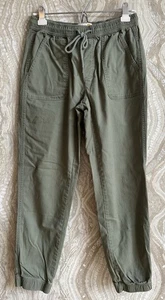 C&C CALIFORNIA womens S Pull On JOGGER PANTS Olive Green pockets - Picture 1 of 8