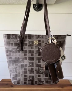 Anne Klein Tote Sepia Brown Satchel Purse Lion Head AKM2438 New With Tags - Picture 1 of 10