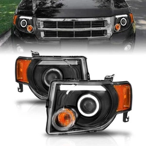 ANZO 111355 Headlight Set FITS 2008 2012 ford escape projector headlights w halo - Picture 1 of 16