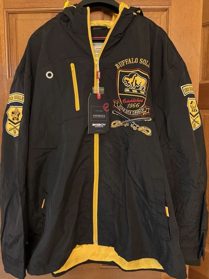 Chaqueta cortavientos Buffalo Soldiers con capucha talla 2X totalmente nueva Foto 1 de 2