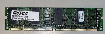 128MB BUFFALO RAM MEMORY, 133MHz CL3 non-ECC DDR / PC13316x16 Works - Image 1 of 4