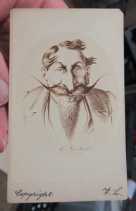 Victorian Topsy Turvy Illusion Card 1800s Reversible Portrait CDV Size Rare - Bild 1 von 3