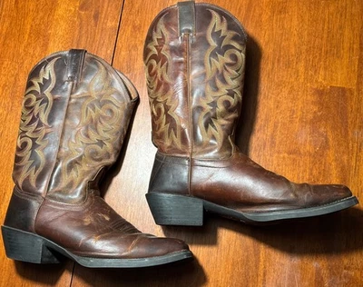 Botas Justin Estampadas Cuero Western Pull on Para Hombre Talla 10.5 D Estilo 2552 Foto 1 de 4