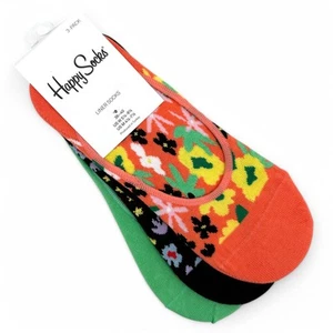 Happy Socks Liner Socks Floral Print Women Size 5.5 to 9.5 Pack of 3 Pair - Picture 1 of 3