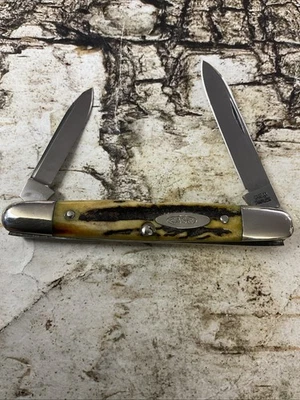 Case XX 1940-64 Genuine Stag Handle 05263 Eisenhower Vintage Pocket Knife  - Image 1 of 4