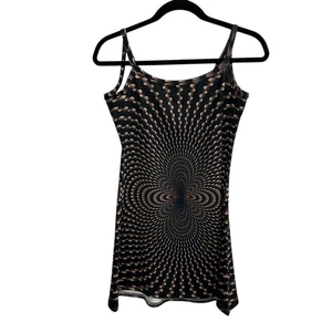 The Headspace Recycled Slip Dress Optical Illusion Print Psychedelic Y2K M - Picture 1 of 5