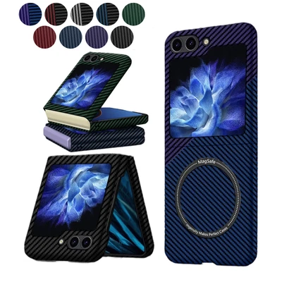 For Samsung Galaxy Z Flip 7 6 5 4 3 Carbon Fiber Texture Magnetic Mag Safe Case - Image 1 of 4