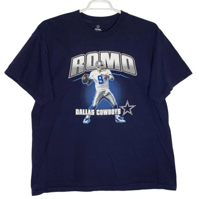 Camisa Dallas Cowboys Adulto Grande Azul Tony Romo Gráfico NFL Fútbol Y2K Hombres Foto 1 de 4