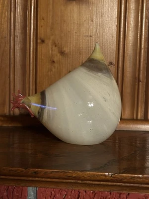 Vintage1990's Rene Burri Hand Blown Glass Chicken Figurine Switzerland - image 1 of 4