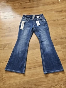 NWT Bamboo Jeans Size 11/12 Flared Leg Stretch Denim Super Soft - Picture 1 of 13